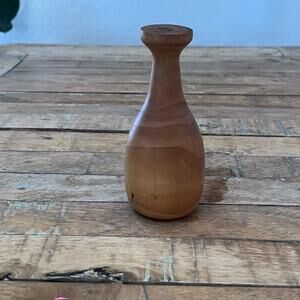 Hand Turned Decorative Wooden Bud Vase 5.5"